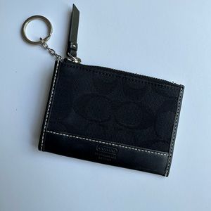 COACH SIGNATURE KEY CHAIN CARD CASE WALLET